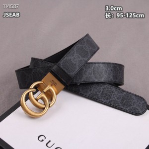 Gucci belt 3cm black-canvas black double face 95-125cm Accesories