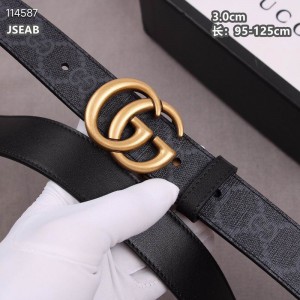 Gucci belt 3cm black-canvas black double face 95-125cm Accesories