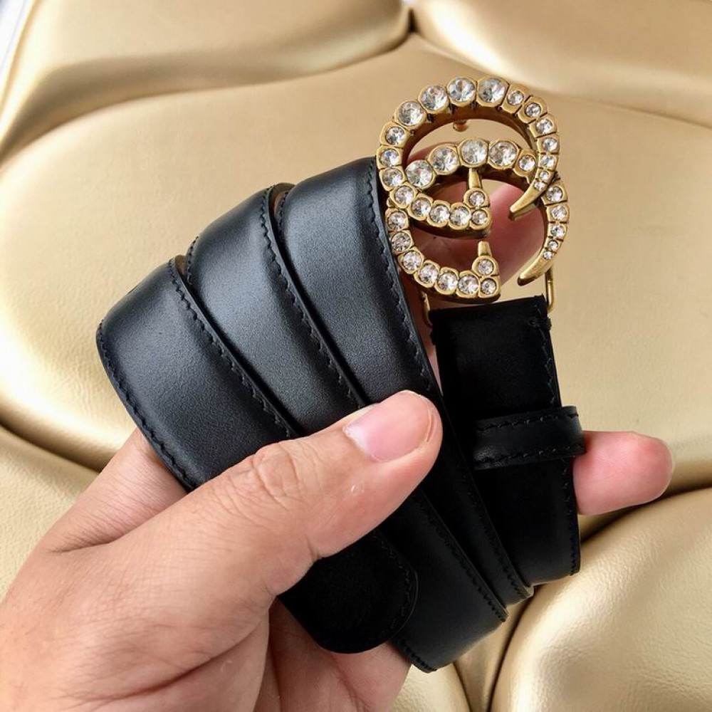 Gucci belt 2cm black gold diamonds Accesories