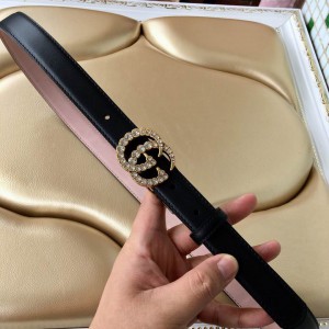 Gucci belt 2cm black gold diamonds Accesories