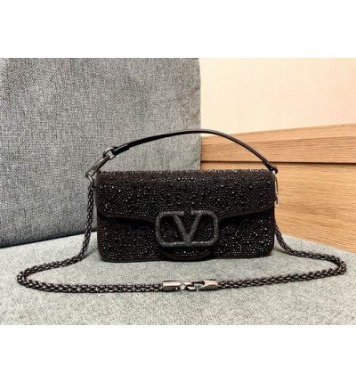 Valentino LOCÒ CRYSTALS SHOULDER BAG 27X13CM