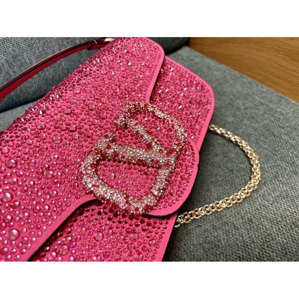 Valentino LOCÒ CRYSTALS SHOULDER BAG 27X13CM Bags