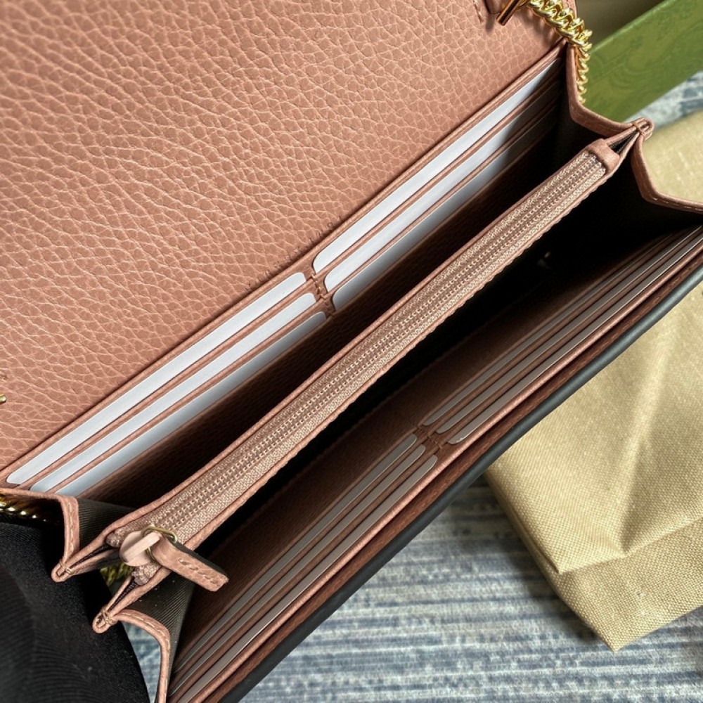 Gucci wallet on chain 19x10x4cm pink Clutches