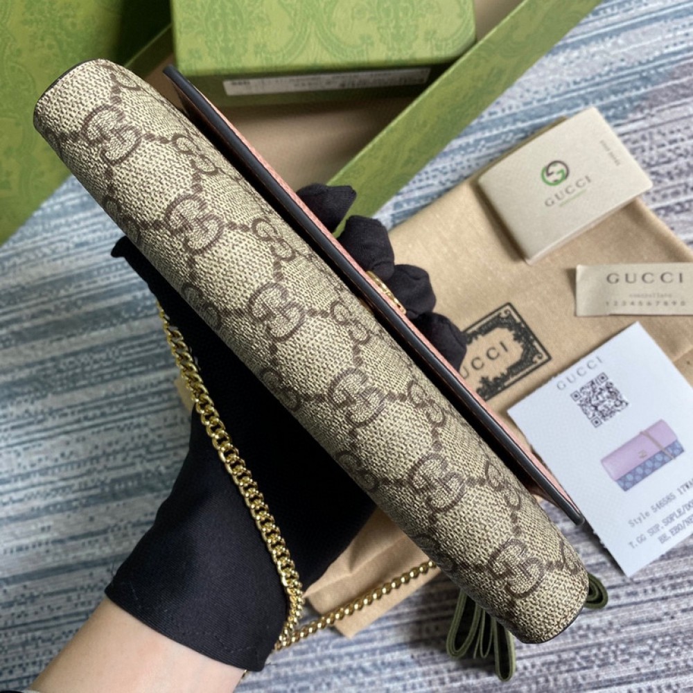 Gucci wallet on chain 19x10x4cm pink Clutches