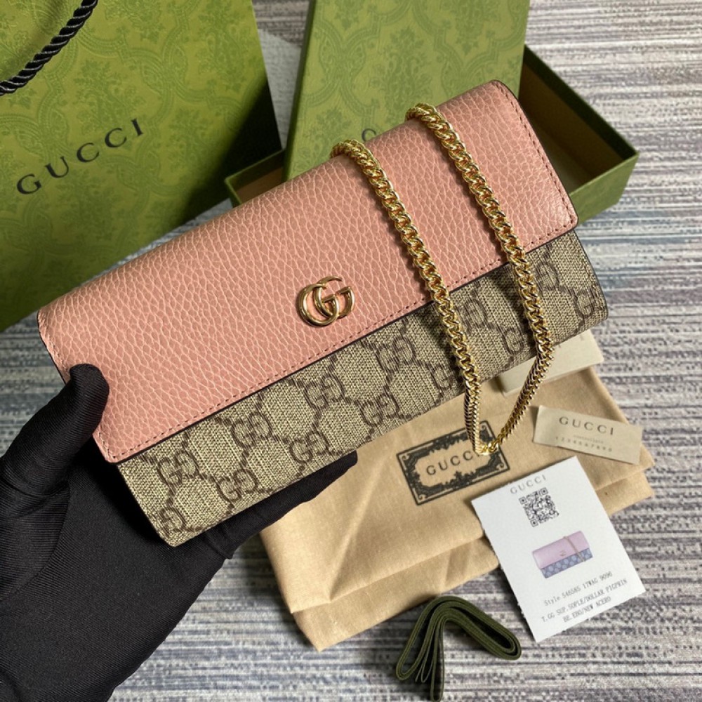 Gucci wallet on chain 19x10x4cm pink Clutches