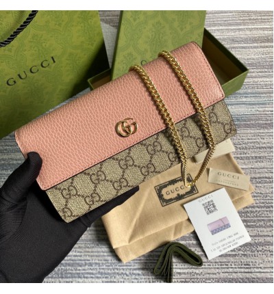 Gucci wallet on chain 19x10x4cm pink