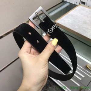 Ysl belt 3cm suede leather silver tone Accesories