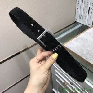 Ysl belt 3cm suede leather silver tone Accesories