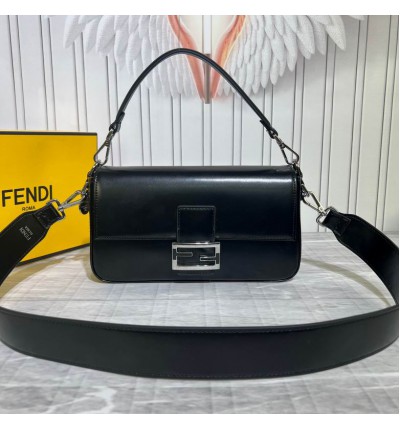 Fendi baguette leather black 26cm