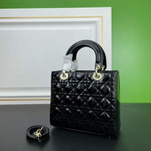 Dior lady black patent cannage calfskin 24cm Bags