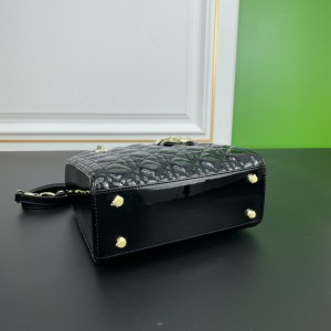 Dior lady black patent cannage calfskin 24cm Bags