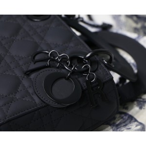 Dior lady black Ultra-matte 17CM Bags