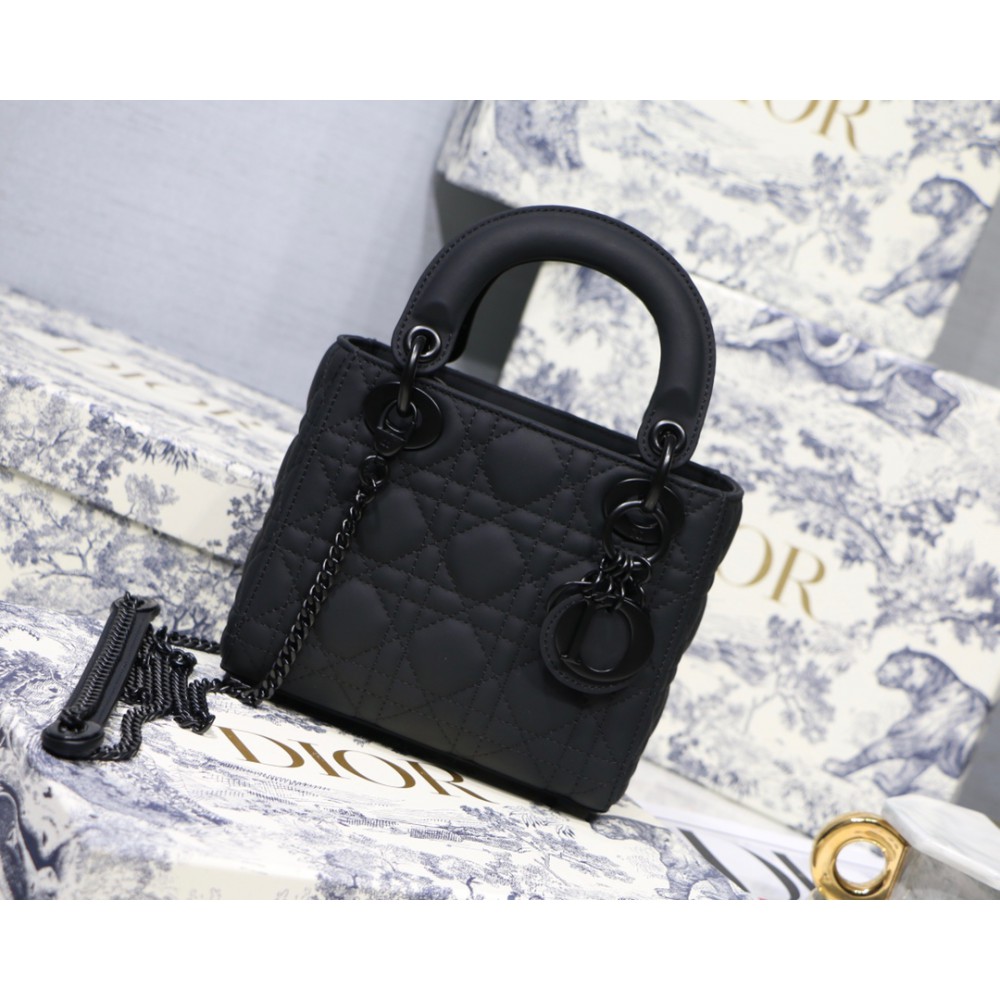 Dior lady black Ultra-matte 17CM Bags
