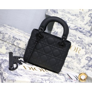 Dior lady black Ultra-matte 17CM Bags