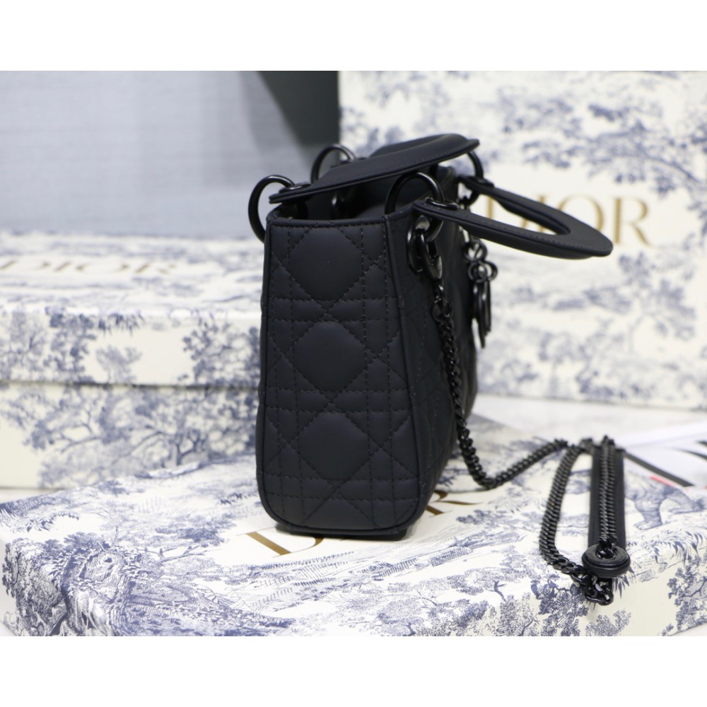 Dior lady black Ultra-matte 17CM Bags