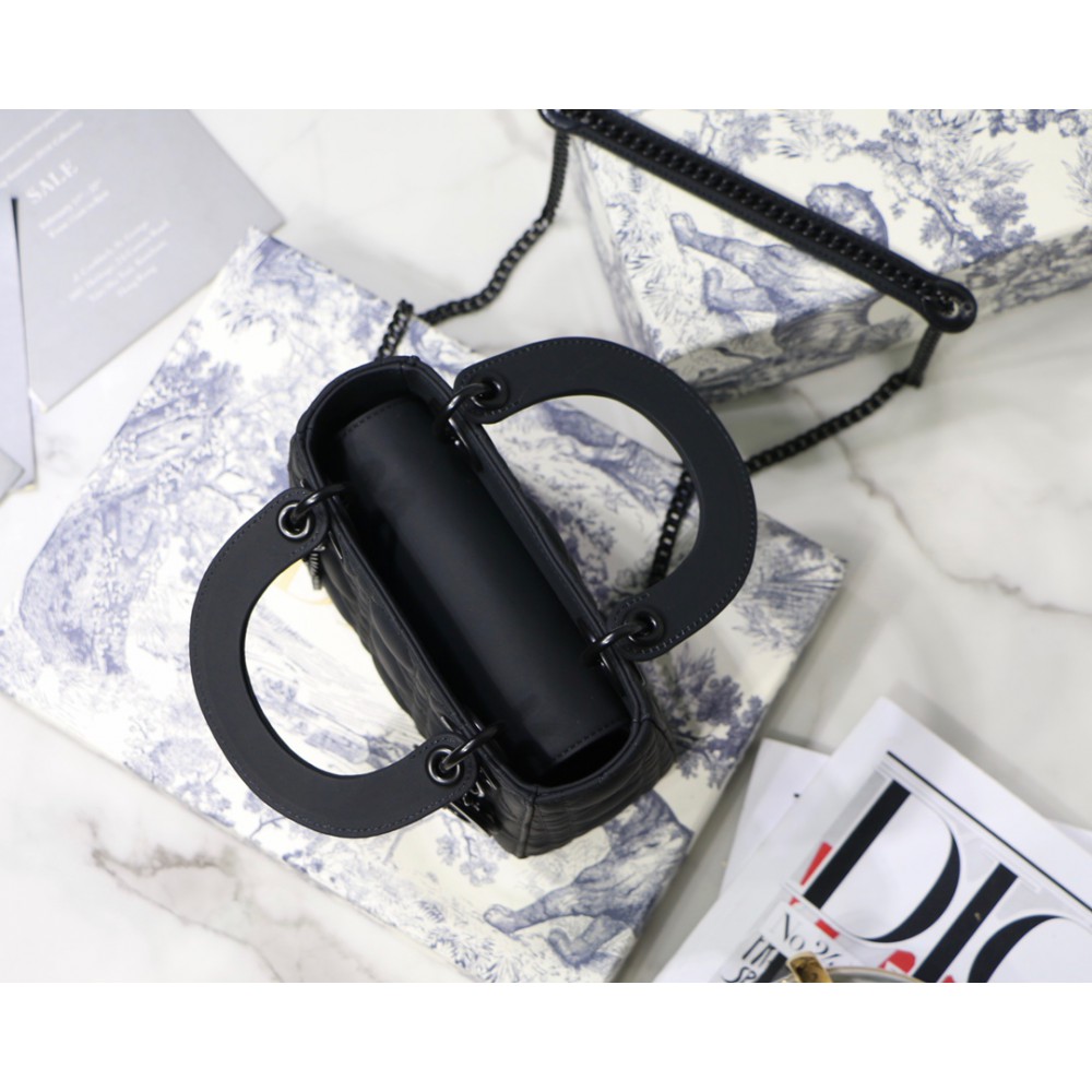 Dior lady black Ultra-matte 17CM Bags