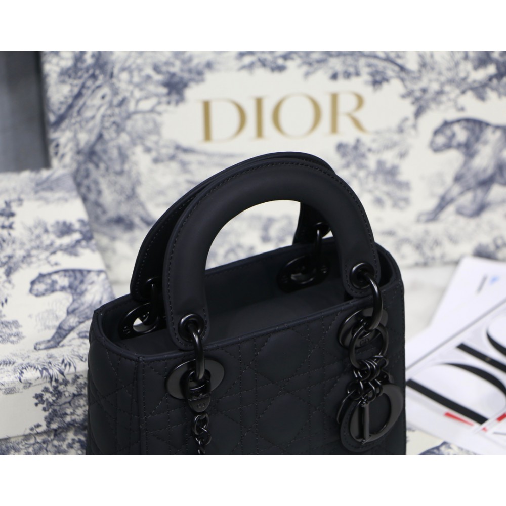 Dior lady black Ultra-matte 17CM Bags