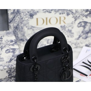 Dior lady black Ultra-matte 17CM Bags