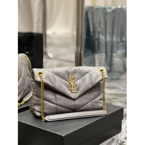 Ysl loulou puffer 35cm/29cm grey gold Bags