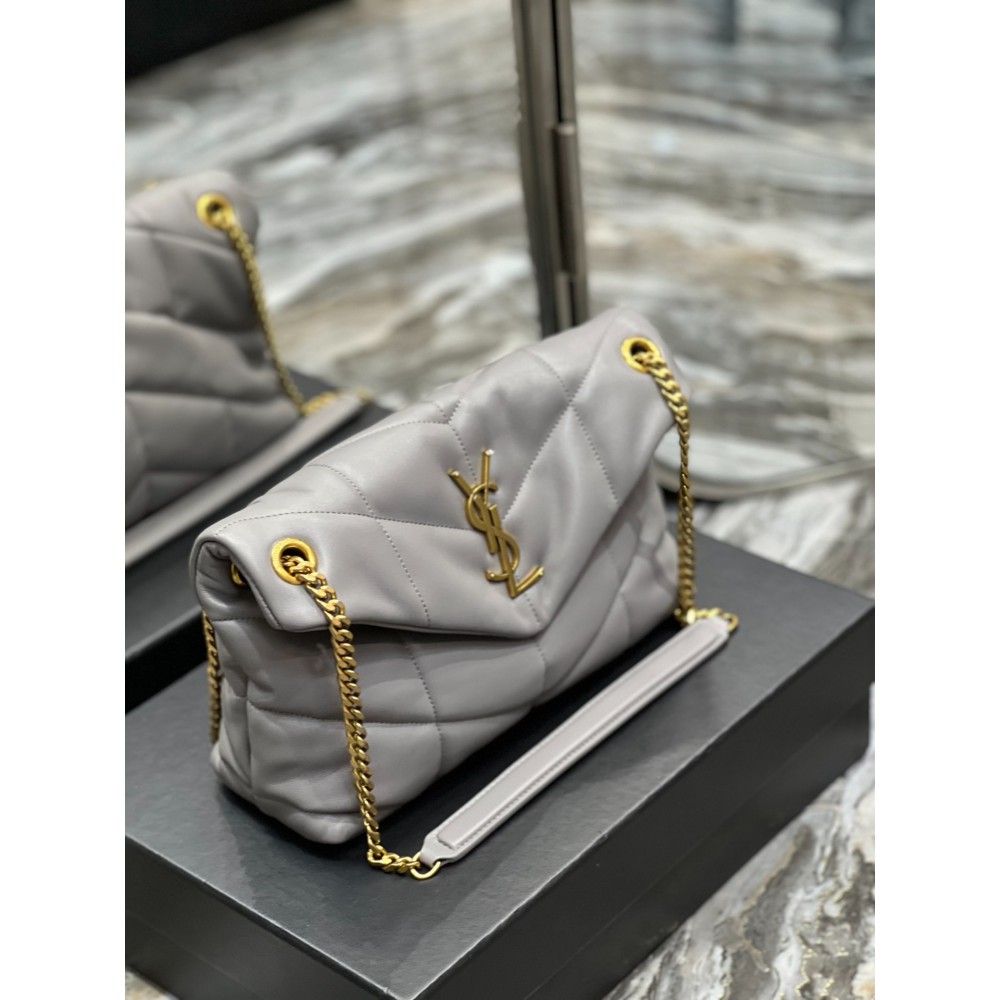 Ysl loulou puffer 35cm/29cm grey gold Bags