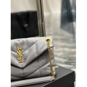 Ysl loulou puffer 35cm/29cm grey gold Bags