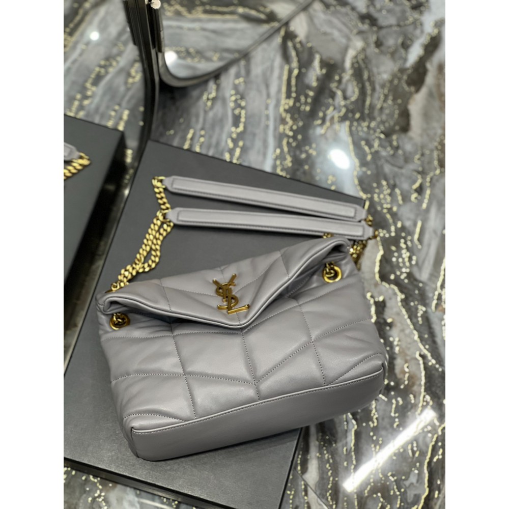 Ysl loulou puffer 35cm/29cm grey gold Bags