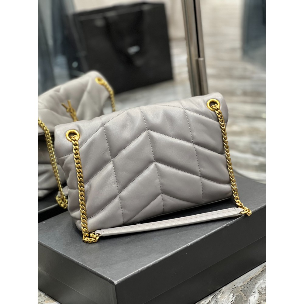 Ysl loulou puffer 35cm/29cm grey gold Bags