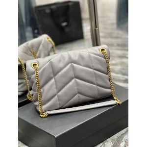 Ysl loulou puffer 35cm/29cm grey gold Bags