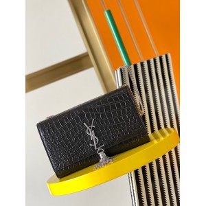 Ysl kate 24cm croc effect silver Bags