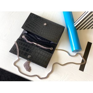 Ysl kate 24cm croc effect silver Bags