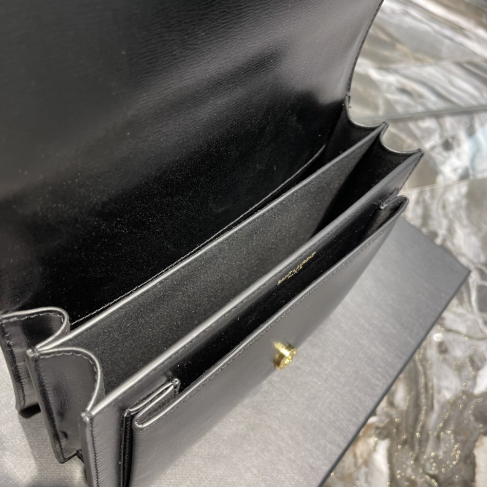 Ysl sunset LARGE SIZE 25.5X17X8CM black gold tone Bags