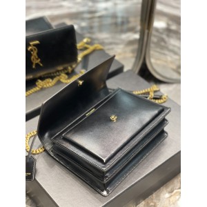 Ysl sunset LARGE SIZE 25.5X17X8CM black gold tone Bags
