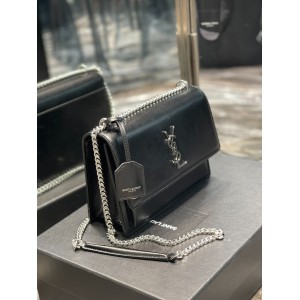 Ysl sunset 22x16x8cm black silver tone Bags
