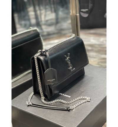 Ysl sunset 22x16x8cm black silver tone
