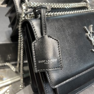 Ysl sunset 22x16x8cm black silver tone Bags