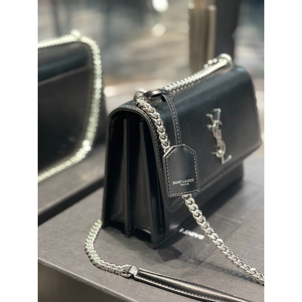 Ysl sunset 22x16x8cm black silver tone Bags