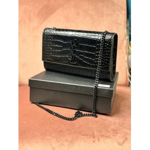 Ysl kate 24cm croc effect black Bags