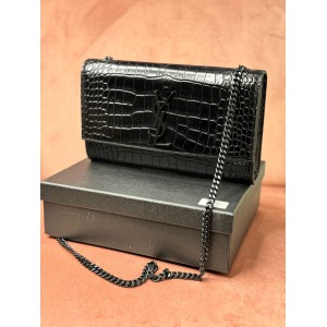 Ysl kate 24cm croc effect black Bags