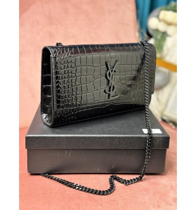 Ysl kate 24cm croc effect black