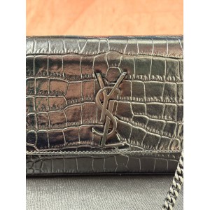 Ysl kate 24cm croc effect black Bags