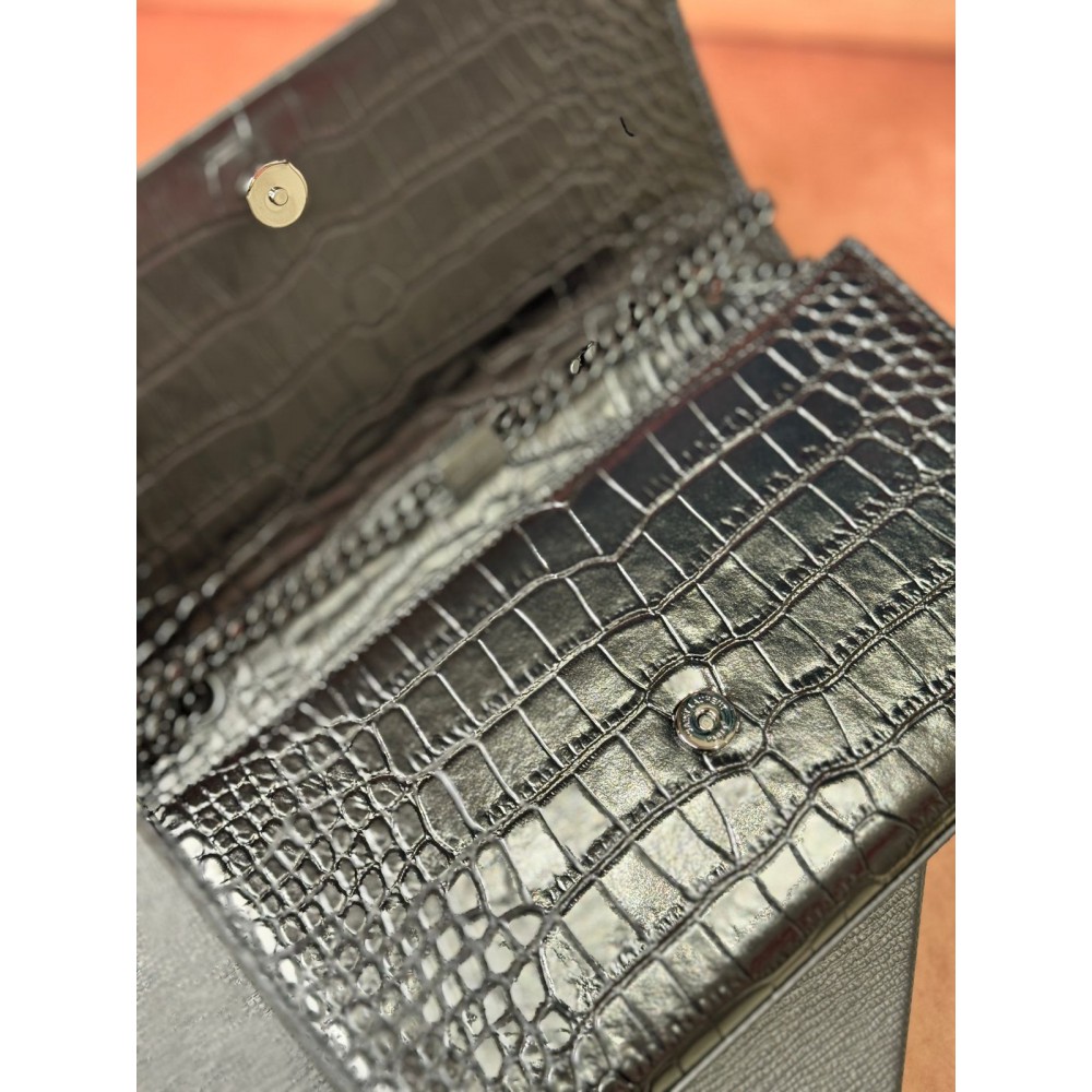 Ysl kate 24cm croc effect black Bags
