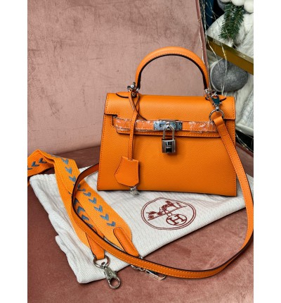 Hermes kelly bag 22cm orange