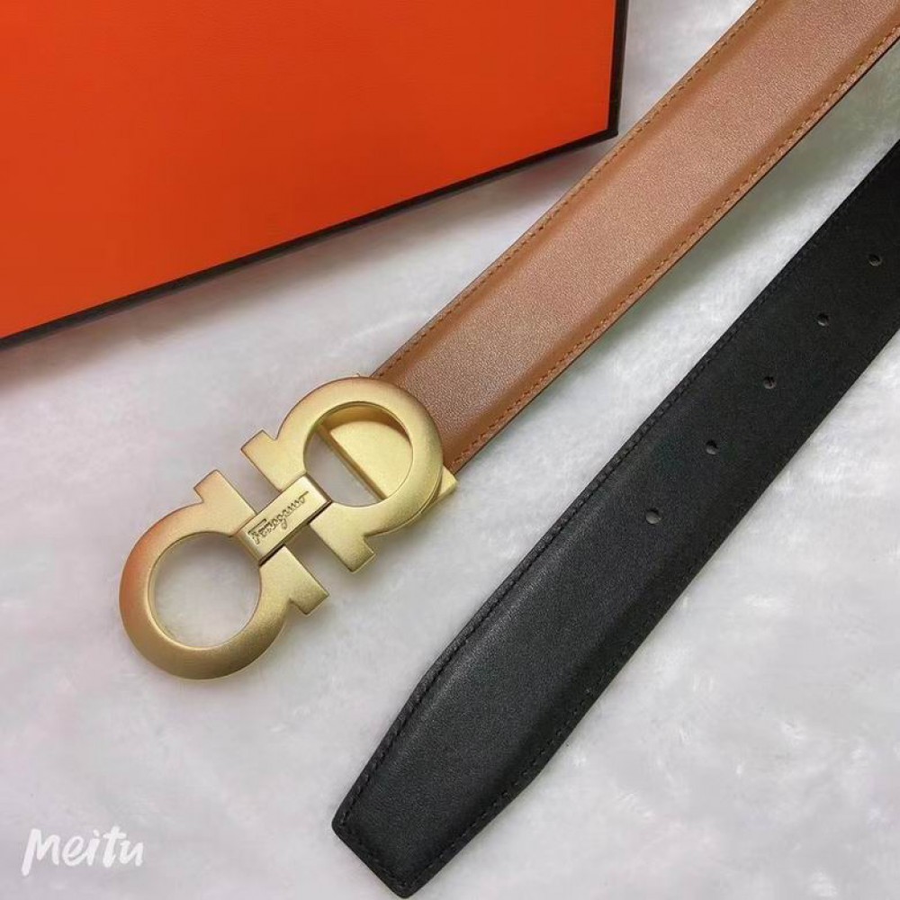 Salvatore ferragamo belt 3.8cm black- brown double side Accesories