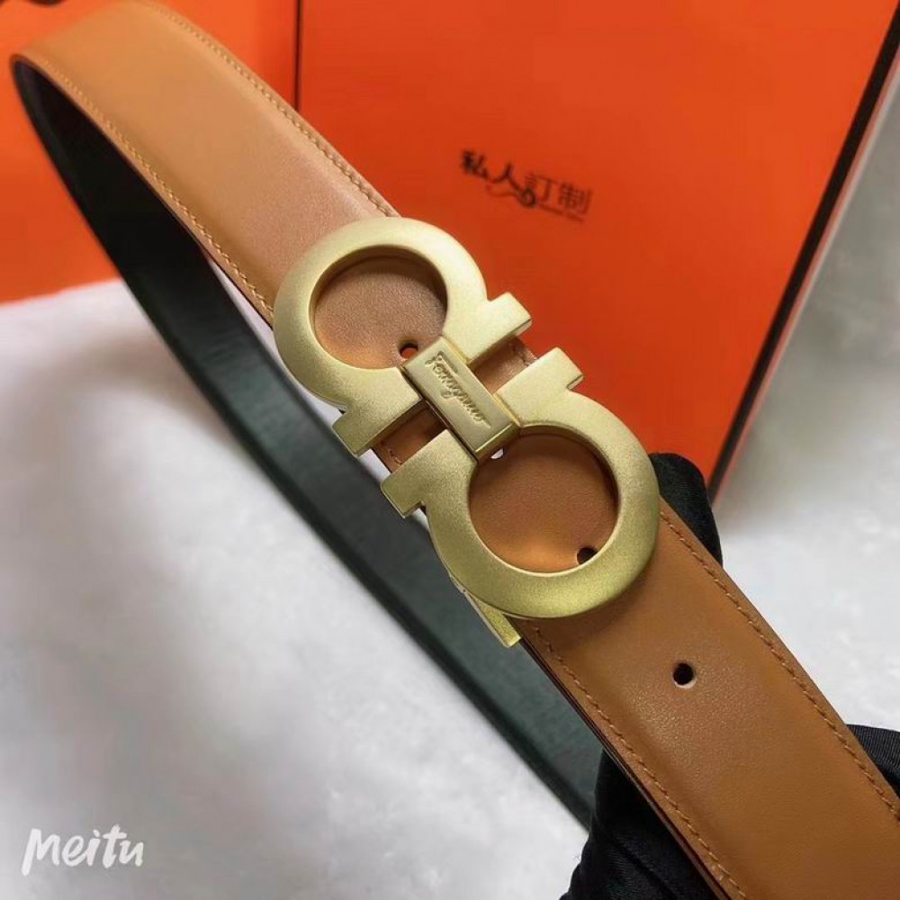 Salvatore ferragamo belt 3.8cm black- brown double side Accesories