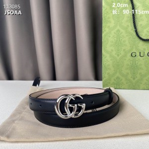 Gucci belt 2.0cm black silver tone Accesories