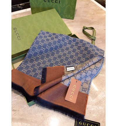 Gucci scarf silk 35% wool 65%