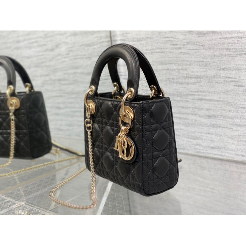 Dior lady black cannage leather 17CM Bags