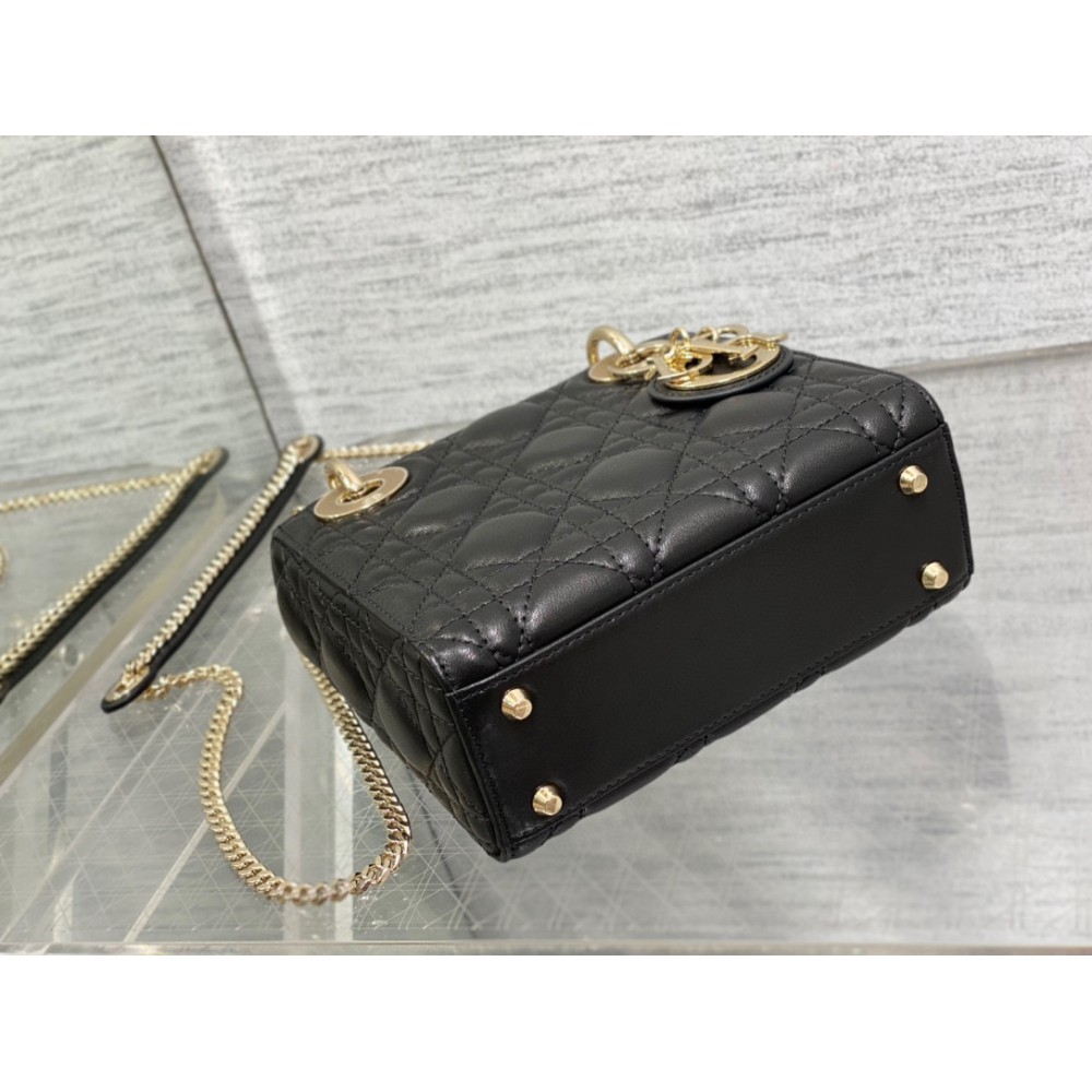 Dior lady black cannage leather 17CM Bags