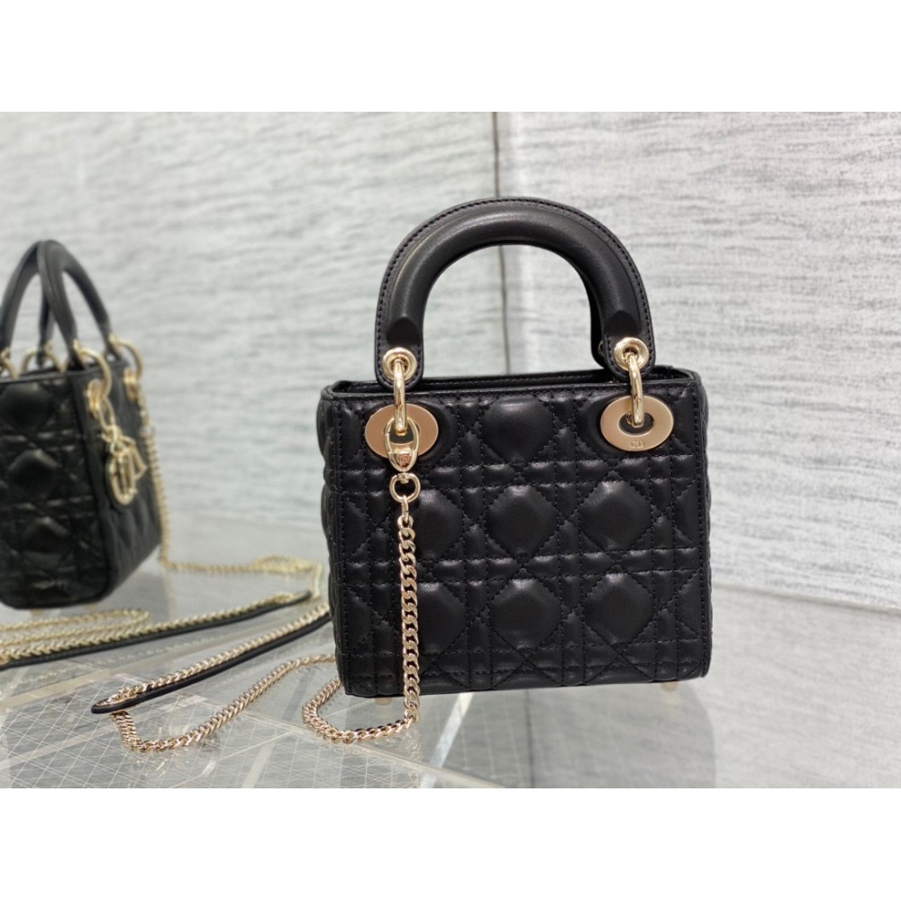 Dior lady black cannage leather 17CM Bags