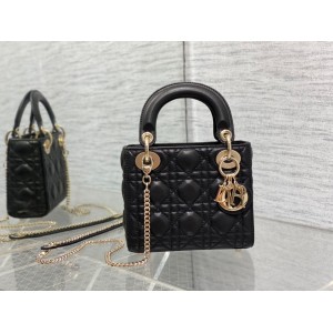 Dior lady black cannage leather 17CM Bags
